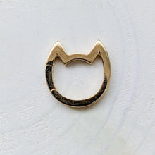 Load image into Gallery viewer, 18K Yellow Gold Eye of the Cat Plain Kitty Charm Enhancer
