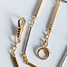 Load image into Gallery viewer, Reserved for GB: 14K Yellow and White Gold 15.25 inch Bar-link Watch Chain - Layaway 3 of 3