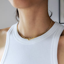 Load image into Gallery viewer, Reserved for GB: 14K Yellow and White Gold 15.25 inch Bar-link Watch Chain - Layaway 3 of 3