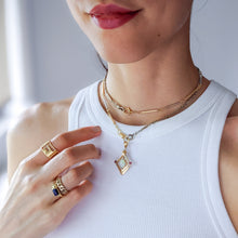 Load image into Gallery viewer, Reserved for GB: 14K Yellow and White Gold 15.25 inch Bar-link Watch Chain - Layaway 3 of 3