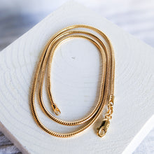 Load image into Gallery viewer, 18 inch 14K Yellow Gold Snake Chain