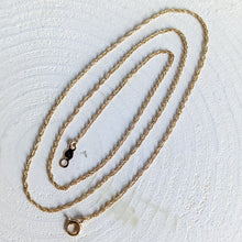 Load image into Gallery viewer, 16.5 inches 14K Yellow Gold Dainty Twist Rope Chain