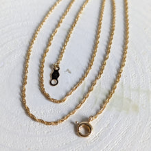 Load image into Gallery viewer, 16.5 inches 14K Yellow Gold Dainty Twist Rope Chain