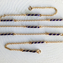 Load image into Gallery viewer, 28 inch 14K Yellow Gold Blue Enamel Spiral and Cable-Link Chain