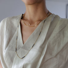 Load image into Gallery viewer, 28 inch 14K Yellow Gold Blue Enamel Spiral and Cable-Link Chain