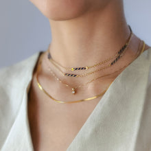 Load image into Gallery viewer, 28 inch 14K Yellow Gold Blue Enamel Spiral and Cable-Link Chain