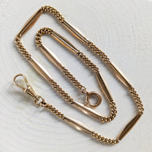 Load image into Gallery viewer, 14.75 inch 14K Rose Gold Fetter-Link Watch Chain