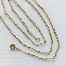 Load image into Gallery viewer, 18.25 inch 14K Yellow Gold Delicate Paperclip Chain