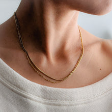 Load image into Gallery viewer, 18.25 inch 14K Yellow Gold Delicate Paperclip Chain