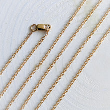 Load image into Gallery viewer, Delicate 32 inch 14K Yellow Gold Cable-Link Chain