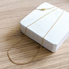 Load image into Gallery viewer, Delicate 32 inch 14K Yellow Gold Cable-Link Chain