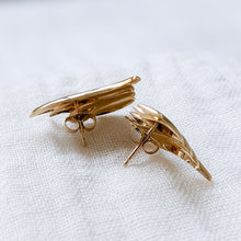 Load image into Gallery viewer, Reserved for IP: Vintage 14K Yellow Gold Wing-Style Earrings - Final Balance