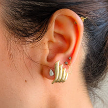 Load image into Gallery viewer, Reserved for IP: Vintage 14K Yellow Gold Wing-Style Earrings - Final Balance