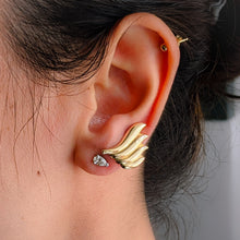 Load image into Gallery viewer, Reserved for IP: Vintage 14K Yellow Gold Wing-Style Earrings - Final Balance