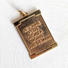Load image into Gallery viewer, Vintage 14K Yellow Gold Qu'hier Que Demain Merrin Pendant