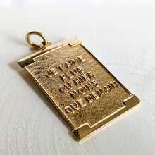 Load image into Gallery viewer, Vintage 14K Yellow Gold Qu'hier Que Demain Merrin Pendant