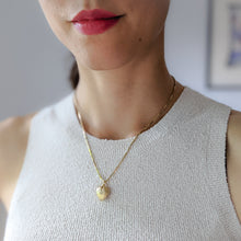 Load image into Gallery viewer, Brushed 14K Yellow Gold Diamond Puffy Heart Charm / Pendant