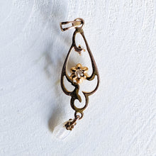 Load image into Gallery viewer, 10K Yellow Gold Ostby & Barton Diamond and Pearl Drop Pendant