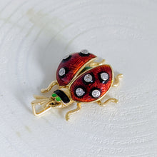 Load image into Gallery viewer, 18K Yellow Gold Enamel Diamond Ladybird Pendant