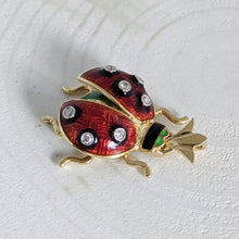 Load image into Gallery viewer, 18K Yellow Gold Enamel Diamond Ladybird Pendant