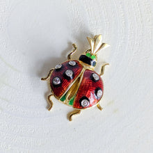 Load image into Gallery viewer, 18K Yellow Gold Enamel Diamond Ladybird Pendant