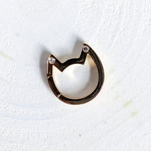 Load image into Gallery viewer, 18K Yellow Gold Eye of the Cat Mid-Century Diamond Charm Enhancer