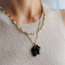 Load image into Gallery viewer, 18K Yellow Gold Onyx Panther Pendant