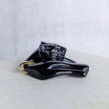 Load image into Gallery viewer, 18K Yellow Gold Onyx Panther Pendant