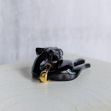 Load image into Gallery viewer, 18K Yellow Gold Onyx Panther Pendant