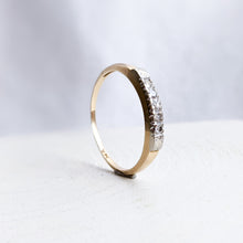 Load image into Gallery viewer, 14K Two-Tone Yellow Gold 5-Stone Diamond Ring Size US 6.5 / UK M.5