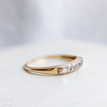 Load image into Gallery viewer, 14K Two-Tone Yellow Gold 5-Stone Diamond Ring Size US 6.5 / UK M.5