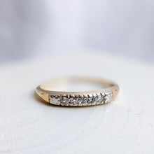 Load image into Gallery viewer, 14K Two-Tone Yellow Gold 5-Stone Diamond Ring Size US 6.5 / UK M.5