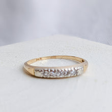 Load image into Gallery viewer, 14K Two-Tone Yellow Gold 5-Stone Diamond Ring Size US 6.5 / UK M.5
