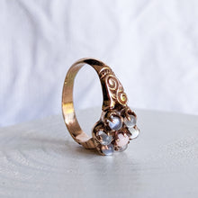 Load image into Gallery viewer, 10K Rose Gold Victorian Moonstone with Shell/Coral Center Stone Ring Size US 3.5 / UK G