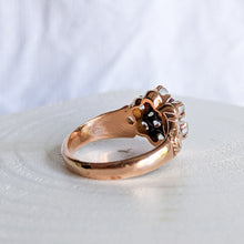 Load image into Gallery viewer, 10K Rose Gold Victorian Moonstone with Shell/Coral Center Stone Ring Size US 3.5 / UK G