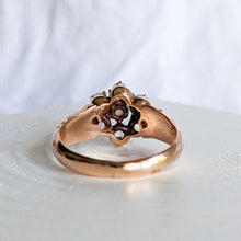 Load image into Gallery viewer, 10K Rose Gold Victorian Moonstone with Shell/Coral Center Stone Ring Size US 3.5 / UK G