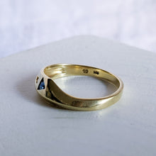 Load image into Gallery viewer, 14K Yellow Gold Art Deco Sapphire and Diamond Ring Size US 6.25 / UK M