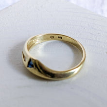 Load image into Gallery viewer, 14K Yellow Gold Art Deco Sapphire and Diamond Ring Size US 6.25 / UK M