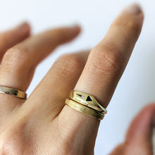 Load image into Gallery viewer, 14K Yellow Gold Art Deco Sapphire and Diamond Ring Size US 6.25 / UK M