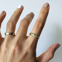 Load image into Gallery viewer, 14K Yellow Gold Art Deco Sapphire and Diamond Ring Size US 6.25 / UK M