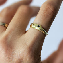 Load image into Gallery viewer, 14K Yellow Gold Art Deco Sapphire and Diamond Ring Size US 6.25 / UK M