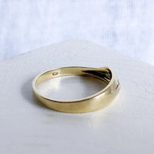 Load image into Gallery viewer, 14K Yellow Gold Art Deco Sapphire and Diamond Ring Size US 6.25 / UK M