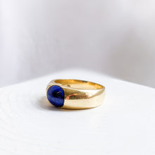 Load image into Gallery viewer, 14K Yellow Gold 1920s Lapis Lazuli Ring Size US 8.25 / UK Q