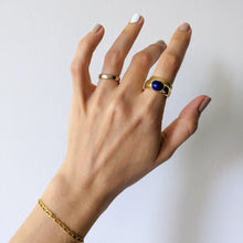 Load image into Gallery viewer, 14K Yellow Gold 1920s Lapis Lazuli Ring Size US 8.25 / UK Q