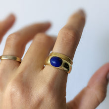 Load image into Gallery viewer, 14K Yellow Gold 1920s Lapis Lazuli Ring Size US 8.25 / UK Q