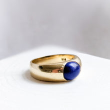 Load image into Gallery viewer, 14K Yellow Gold 1920s Lapis Lazuli Ring Size US 8.25 / UK Q