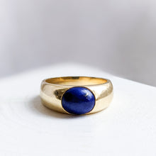 Load image into Gallery viewer, 14K Yellow Gold 1920s Lapis Lazuli Ring Size US 8.25 / UK Q