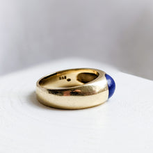 Load image into Gallery viewer, 14K Yellow Gold 1920s Lapis Lazuli Ring Size US 8.25 / UK Q