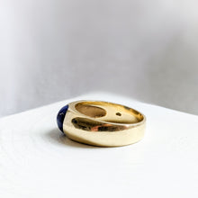 Load image into Gallery viewer, 14K Yellow Gold 1920s Lapis Lazuli Ring Size US 8.25 / UK Q