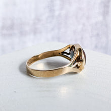 Load image into Gallery viewer, 14K Yellow Gold Amber & Pectolite (Larimar) Flip Ring Size US 7 / UK N.5